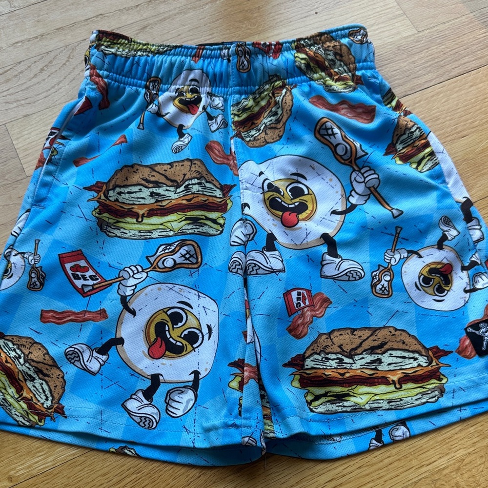 Blue Cartoon Print Shorts - lacrosse unlimited